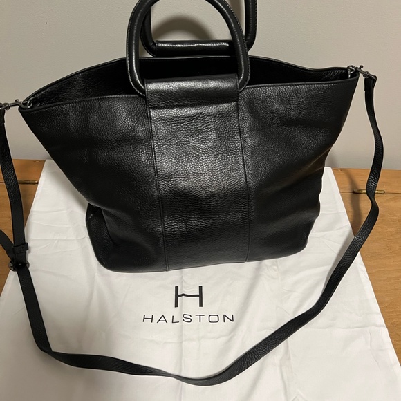 Halston Heritage Black Leather Bag - Picture 3 of 4